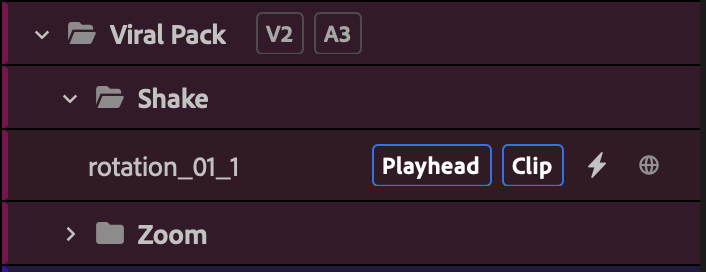 The same Bullet with Shift held: it will fire on the clip, from the playhead