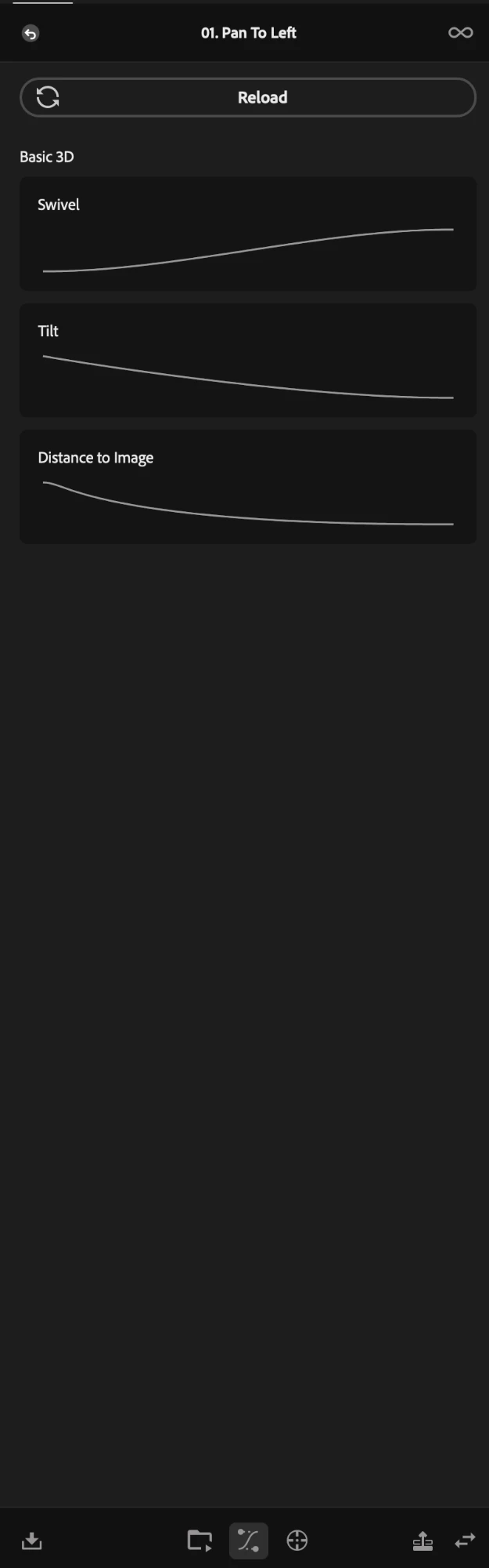 The property list of a clip with a Basic 3D effect