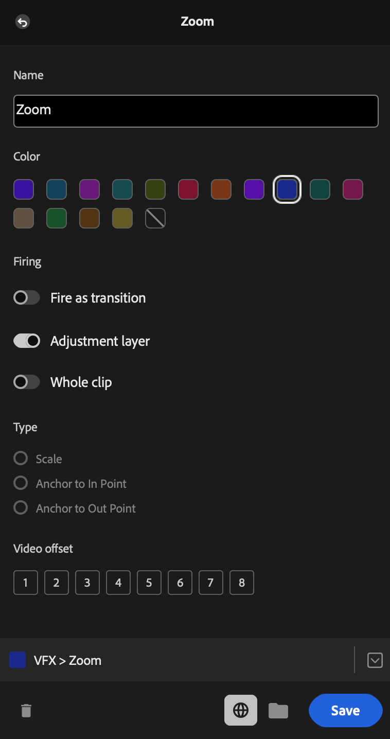 Editing an effect bullet